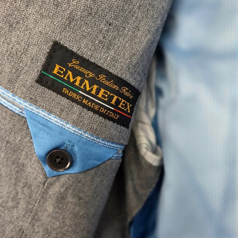 Banana Republic Tailored Fit Gray Blazer Sport Coat‎ 38R Emmetex Italian Fabric